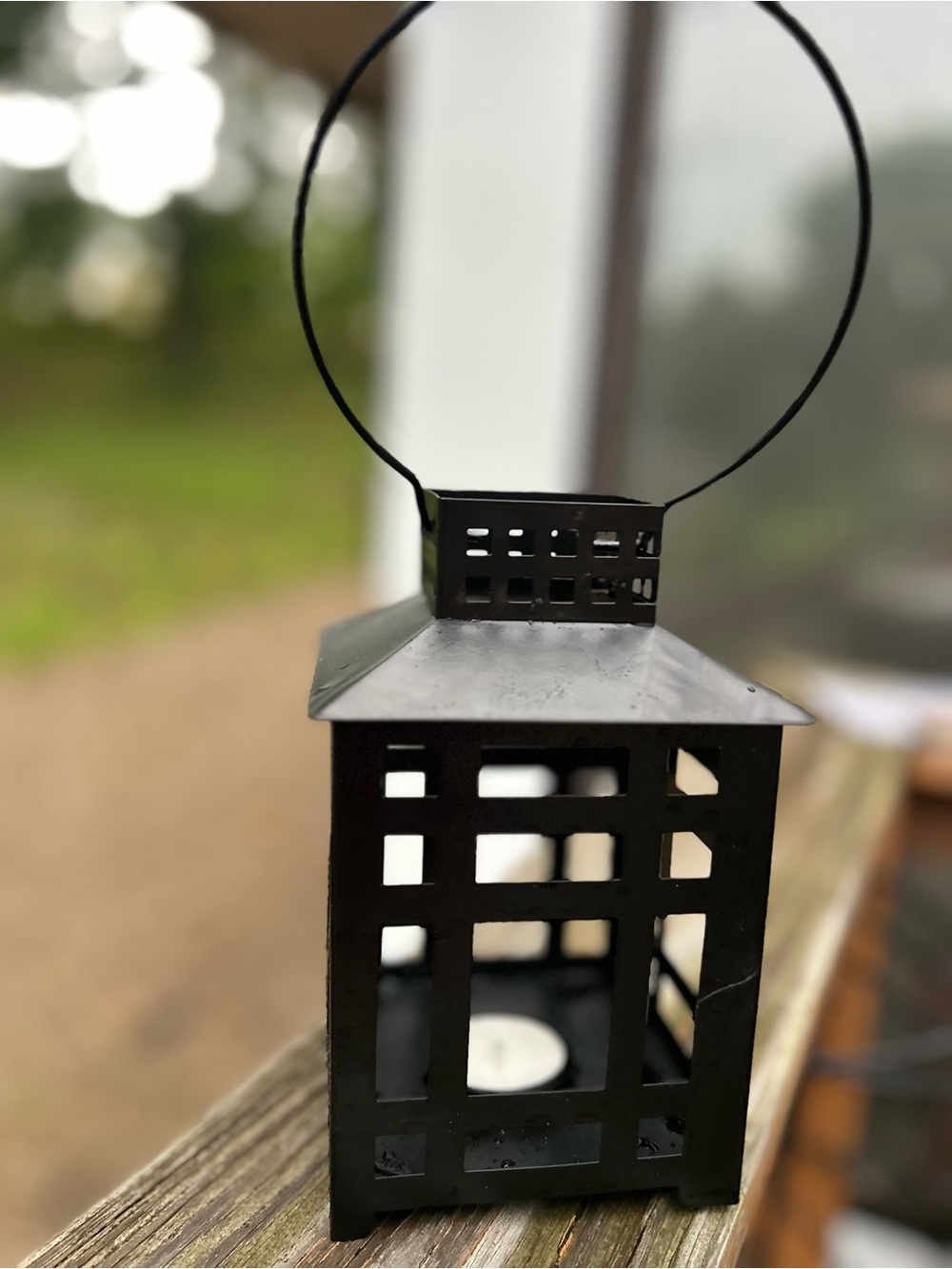 Black Metal Lantern Candle Holder - Unbranded new in box